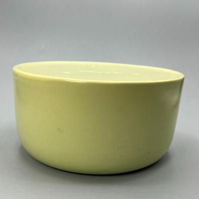 Vintage Bauer Art Pottery Light Green Chartreuse Curved Mouth Bowl Vase