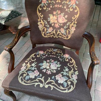 Antique Needlepoint Chair - Lot 167