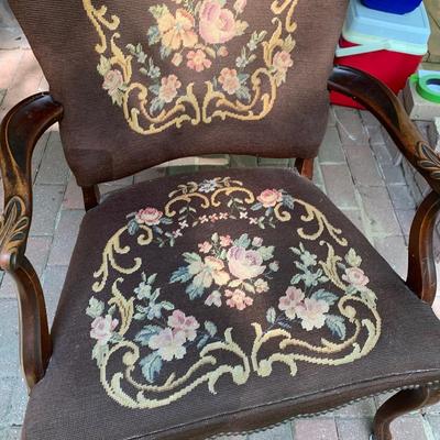 Antique Needlepoint Chair - Lot 167