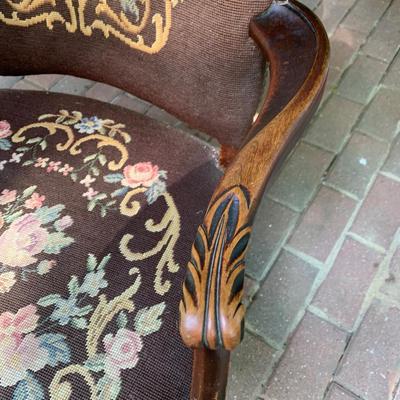 Antique Needlepoint Chair - Lot 167