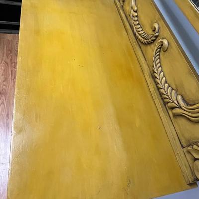 CRESCENT LINE FURNITURE ~ Dijon Mustard ~ Antique Painted Gold Dresser & Mirror
