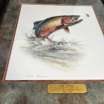 Clark Bronson Brook Trout Signed 