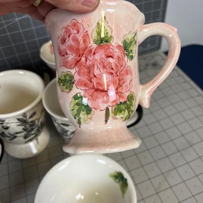 Rose Patterned Coffee Cups and such 