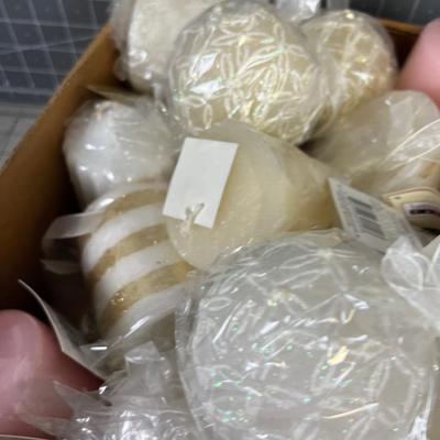 Box full of White, 3" Candles 