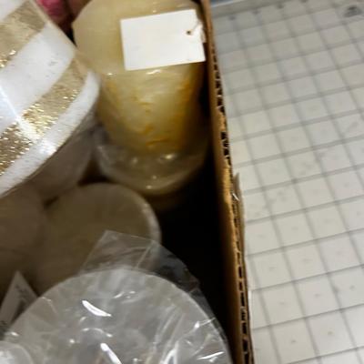 Box full of White, 3" Candles 
