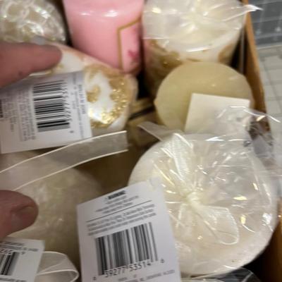 Box full of White, 3" Candles 