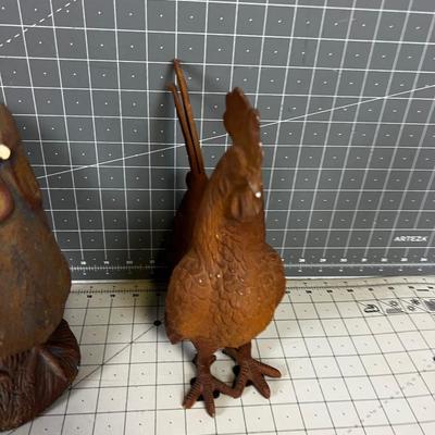 Chickens; Ceramic and Metal 