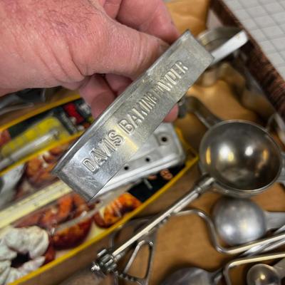 Vintage Utensils: Ice Cream Scoop and Cookie Cutters. 