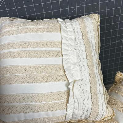 Pile of Decorative Throw Pillows