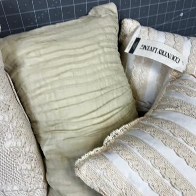 Pile of Decorative Throw Pillows