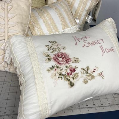 Pile of Decorative Throw Pillows