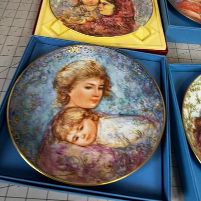 Large (6)  Collection of Mother & Child Plates in Original Boxes