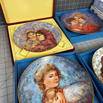 Large (6)  Collection of Mother & Child Plates in Original Boxes