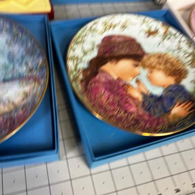 Large (6)  Collection of Mother & Child Plates in Original Boxes