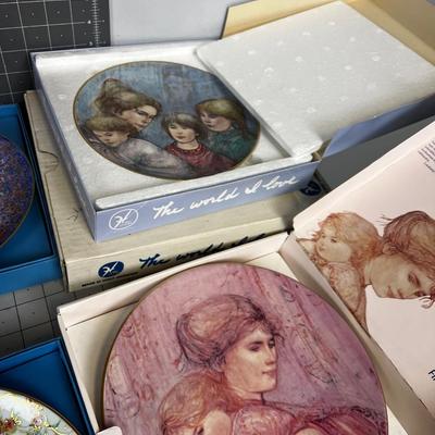 Large (6)  Collection of Mother & Child Plates in Original Boxes