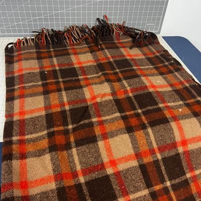 Pendleton Plaid 100% Wool Throw  - Brown Tone