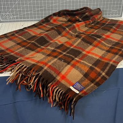 Pendleton Plaid 100% Wool Throw  - Brown Tone