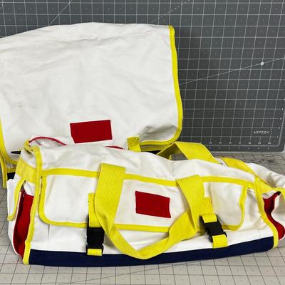 VINTAGE 1970's Canvas Bag Brief Case and Gym Bag NEW 