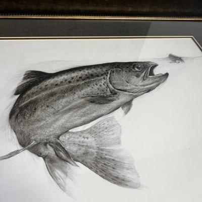 Clark Bronson Pencil drawing or print Under Glass Signed 