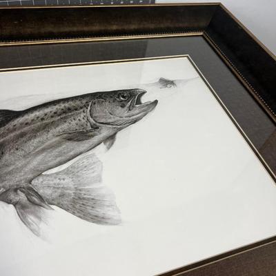 Clark Bronson Pencil drawing or print Under Glass Signed 