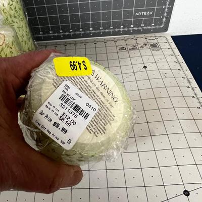 7 Pilar Green Leaf Candles. NEW 