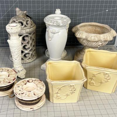 Home DÃ©cor; Planter, Candle Sticks, Jars