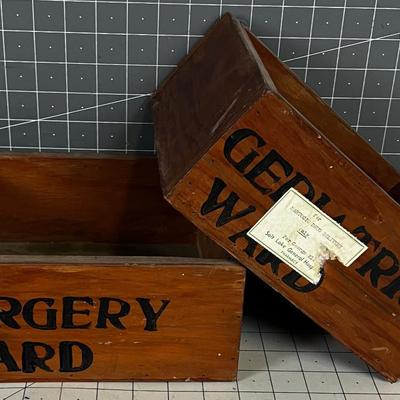 2 Vintage Wood Boxes RX from Hospital 