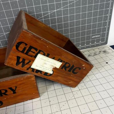 2 Vintage Wood Boxes RX from Hospital 