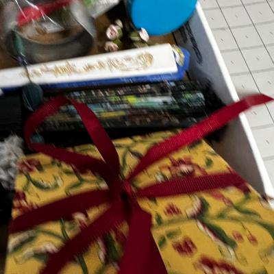 Drawer of Fun stuff: Fan, Jewels, Perfume, etc. 