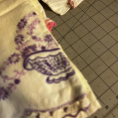 Stack of Crocheted Edge and Embroidered Pillow Cases