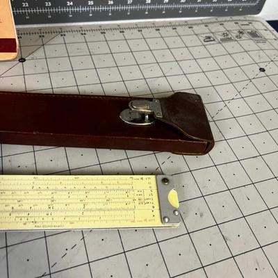 Slide Rule with Manuel And Case 
