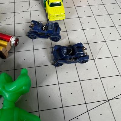 Vintage Toy Pile: Army Men, Toys, Cars, Mickey Mouse