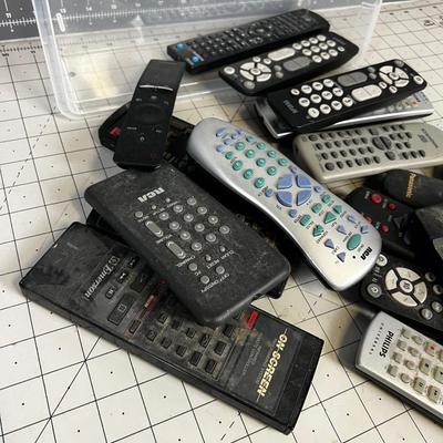 Pile of Remotes in a tub