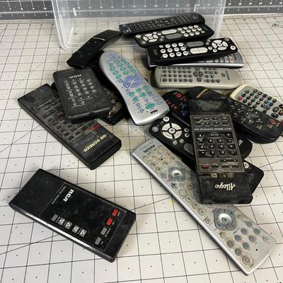 Pile of Remotes in a tub