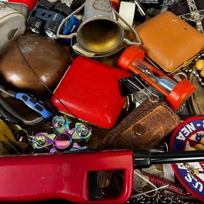 Grandpa's Junk Drawer: Watch, Trophy, Flashlight etc. 