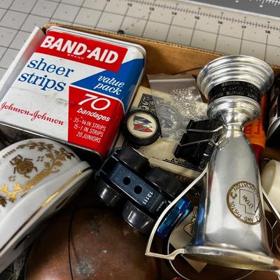 Grandpa's Junk Drawer: Watch, Trophy, Flashlight etc. 