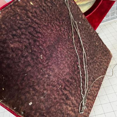 Antique Hand Painted Plates in a red Velvet Frame