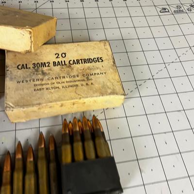 A bunch of Military 30.06 Ammo with M1 Clips