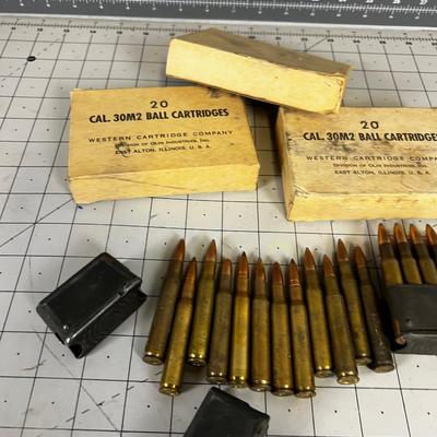A bunch of Military 30.06 Ammo with M1 Clips