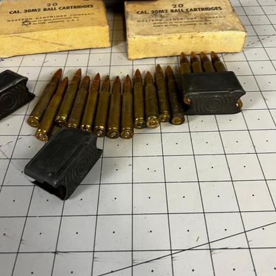 A bunch of Military 30.06 Ammo with M1 Clips