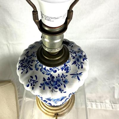 1340 Antique Blue Delft Vase Lamp