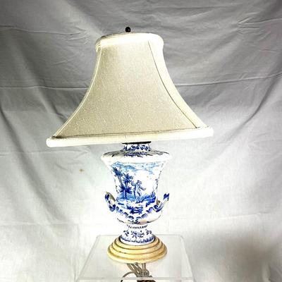 1340 Antique Blue Delft Vase Lamp