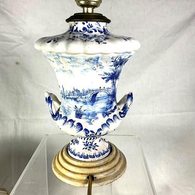 1340 Antique Blue Delft Vase Lamp