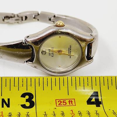 ANNE KLIEN DIAMOND SILVER TONE WATER RESISTAND WATCH