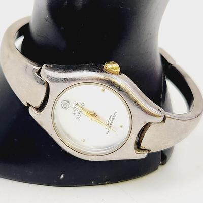 ANNE KLIEN DIAMOND SILVER TONE WATER RESISTAND WATCH