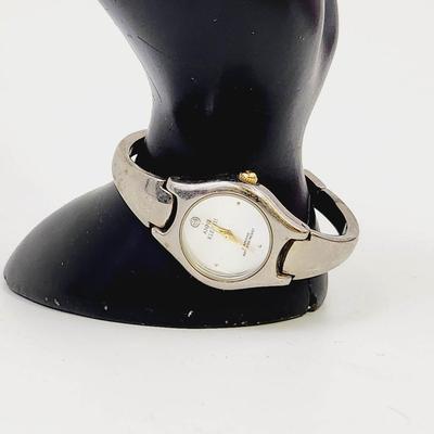 ANNE KLIEN DIAMOND SILVER TONE WATER RESISTAND WATCH