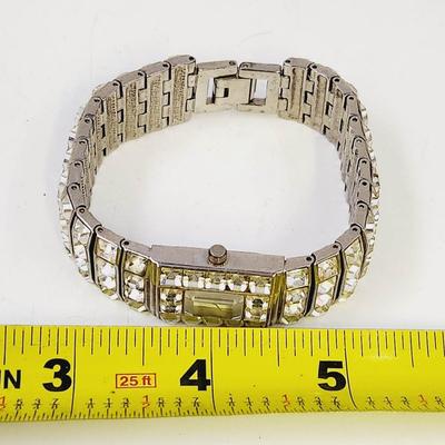 ALTO SILVERTONED RHINESTONE WOMENS CLASP WATCH