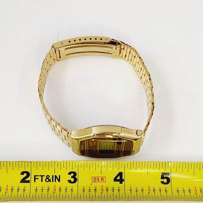 VINTAGE DIGITAL MEDANA GOLD TONED MENS BRACELET