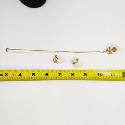 VINTAGE VAN DELL 1/20 12K GOLD FILL NECKLACE & EARRING SET