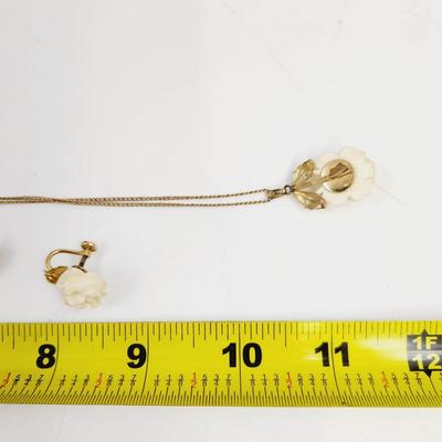 VINTAGE VAN DELL 1/20 12K GOLD FILL NECKLACE & EARRING SET
